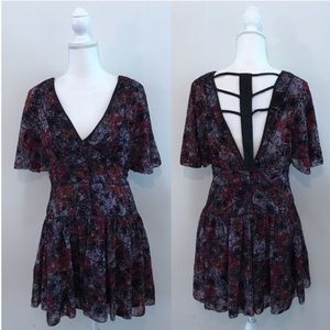 Free People Floral Caged Back Dress